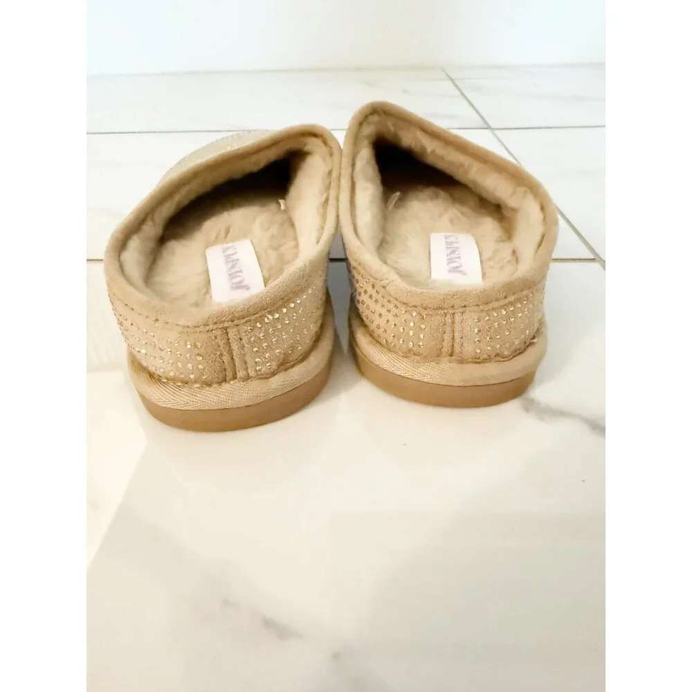 Joyspun Women's Studded Slippers in Tan 8 - Picture 7 of 10